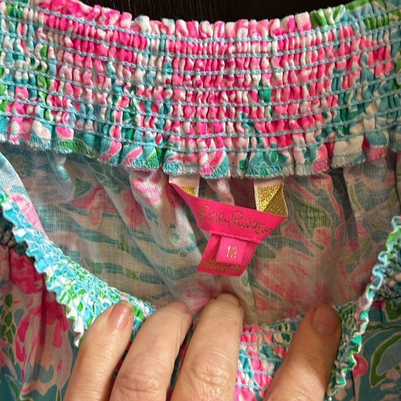 Lilly Pulitzer nesting shirt sleeve linen blouse size 12 - Picture 3 of 7